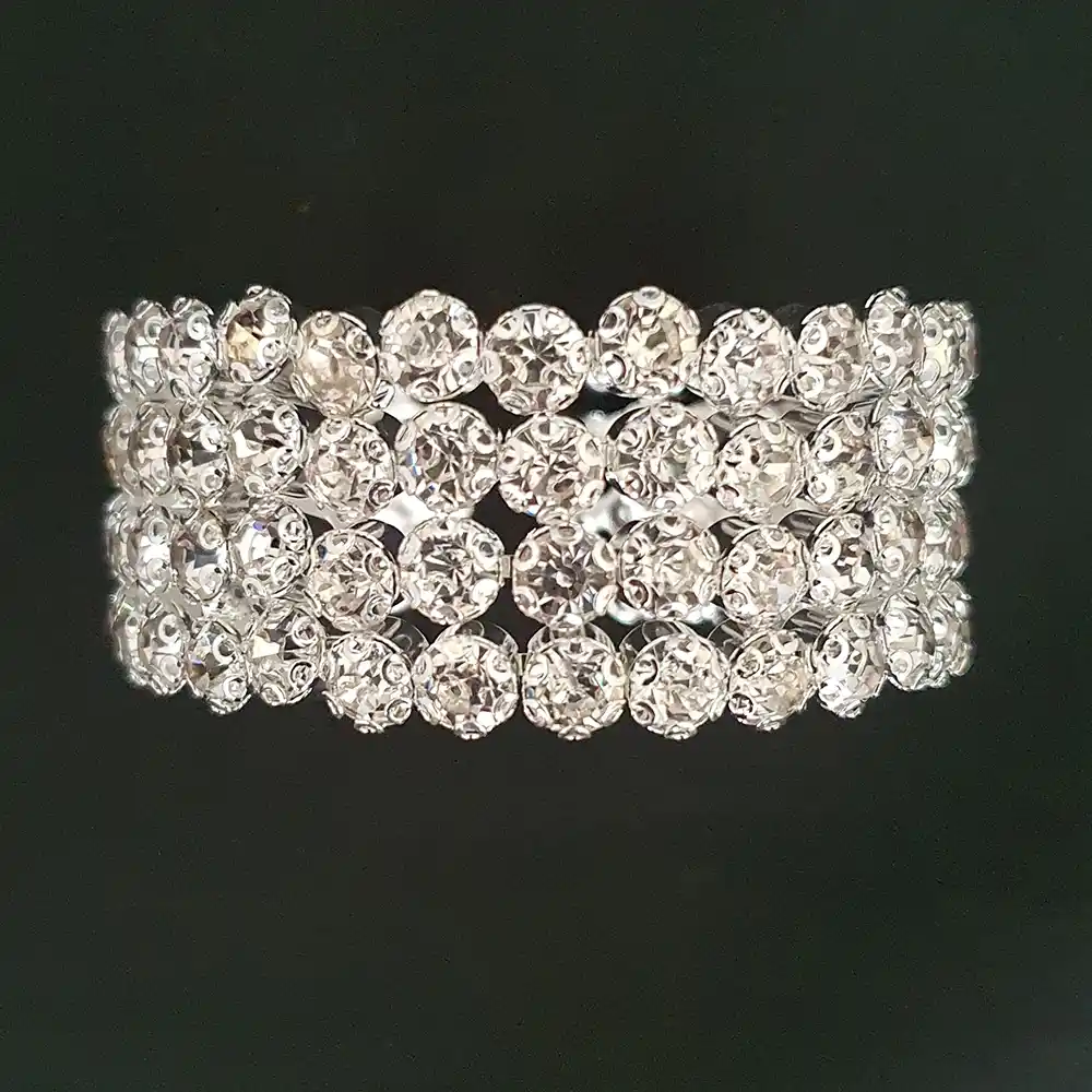 4 Diamond Line Open Bracelet